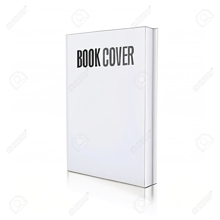 3d könyvborító paperback oldal sablon, üres elszigetelt fehér.