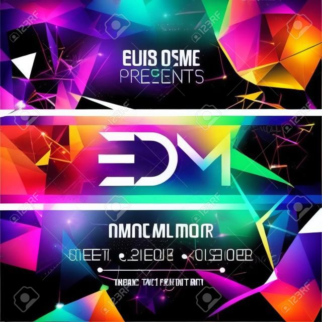Nowoczesne EDM Music Party Szablon, Dance Party Flyer, broszura. Night Party Klub Banner Plakat