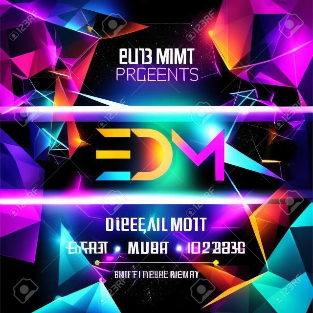 Moderne EDM Music Party Template, Dance Party Flyer, brochure. Night Party Club Banner Poster