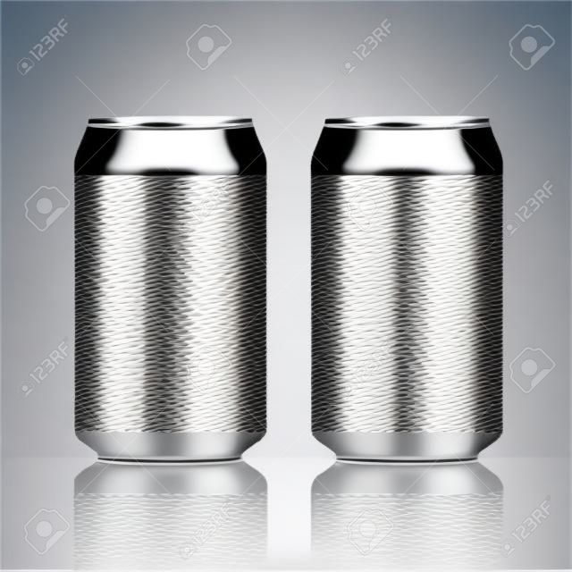 Boisson en aluminium peut modèle d'emballage vierge. Eau mouillée ou soda à la bière. Cola boisson ou un récipient isolé de jus.