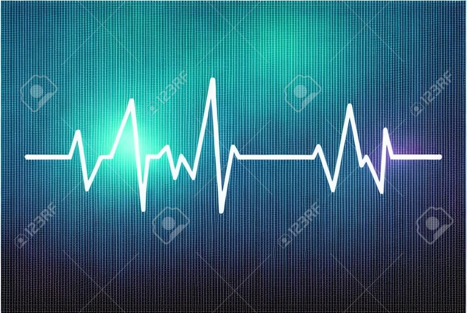 Linha do coração. Coração médico do cardiograma do vetor pulsação.