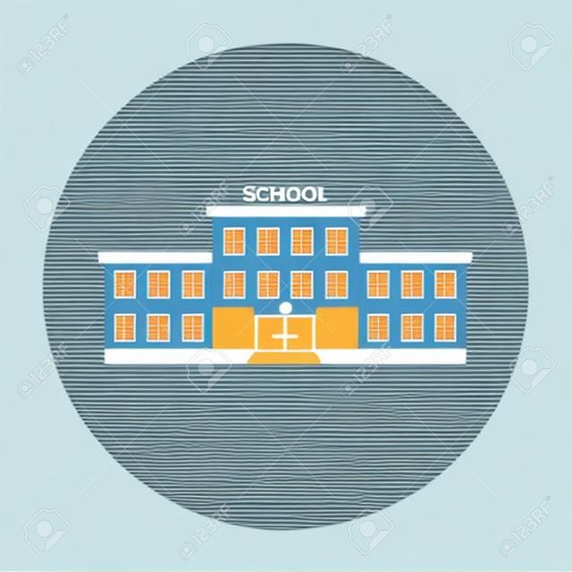 School universiteit gebouw vector elementaire hoge cartoon campus platte school gebouw illustratie