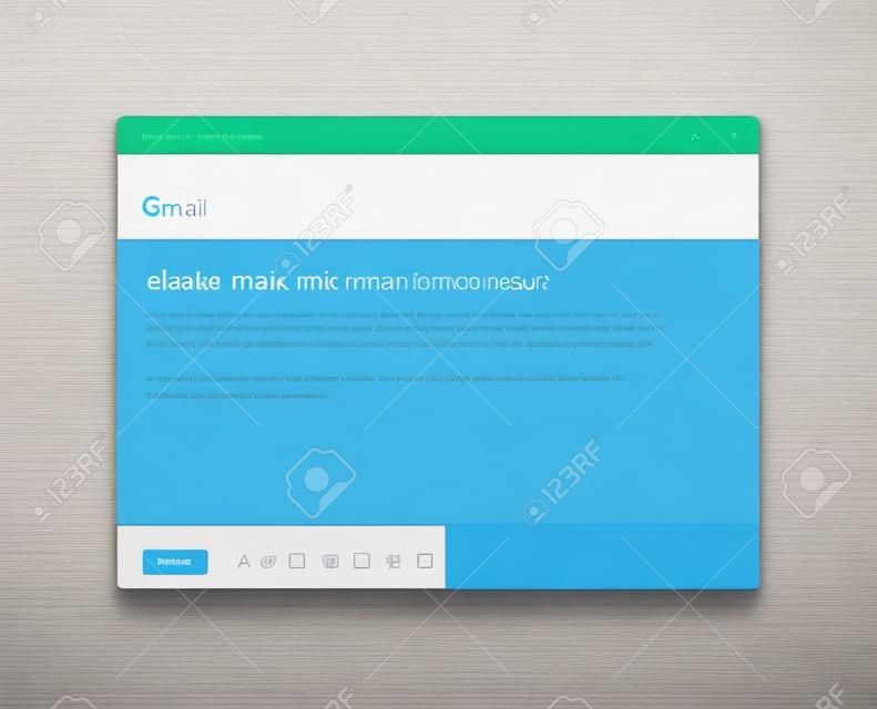 이메일 템플릿 메일 모형 창 브라우저. 빈 화면 Gmail 템플릿 메시지 UI 인터페이스
