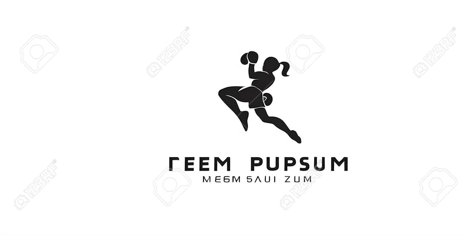 muay thai kick boxing logo vecteur icône télécharger