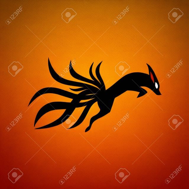 nove code fox logo icona vettore illustrazione