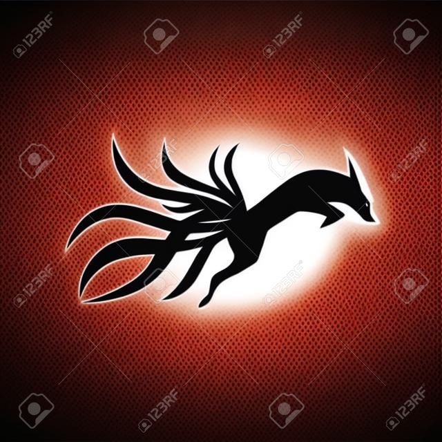 negen staarten vos logo vector pictogram illustratie