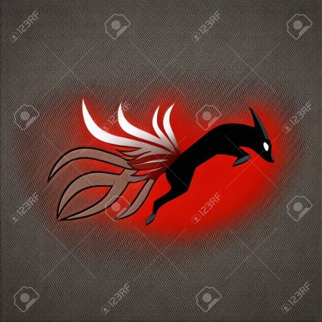 negen staarten vos logo vector pictogram illustratie
