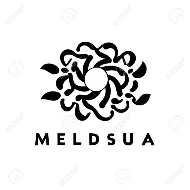 M letter medusa gorgona logo vector icon illustration