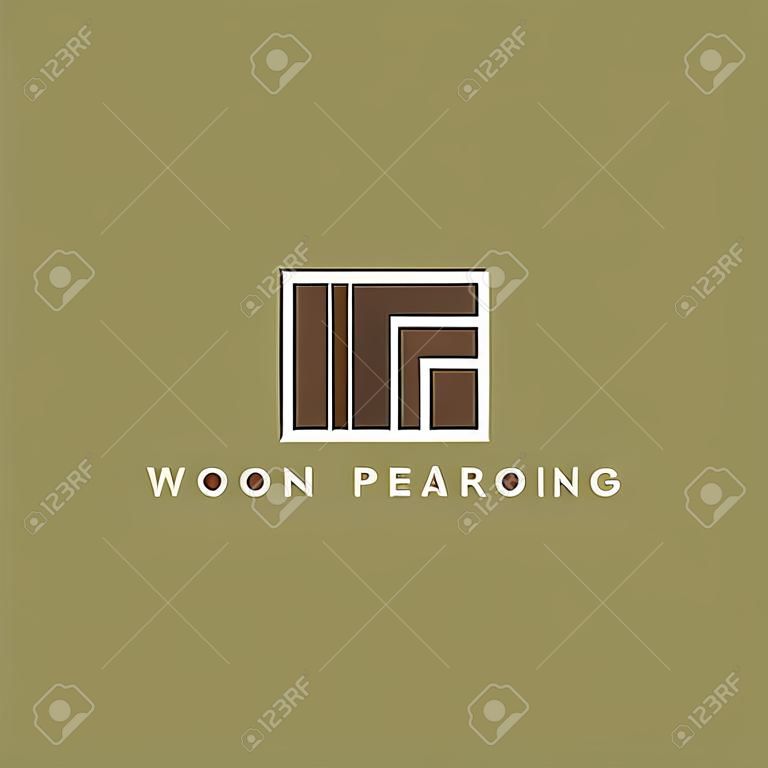 suelo de parquet de madera vinilo madera dura baldosas de granito logo vector icono ilustración