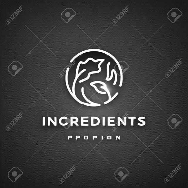 ilustração de ícone de vetor de logotipo de ingredientes