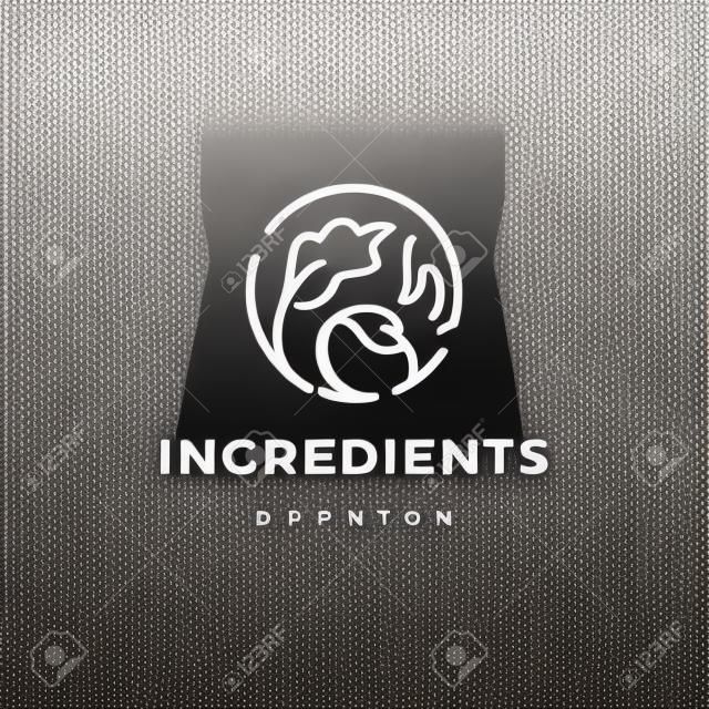 ilustração de ícone de vetor de logotipo de ingredientes
