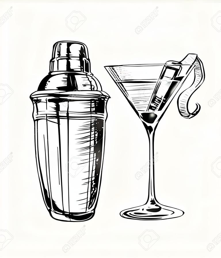 Sketch Cosmopolitan Cocktails and Shaker