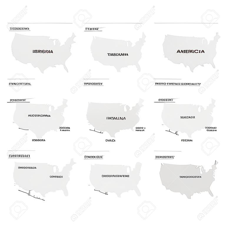 States of America territory on white illustration.