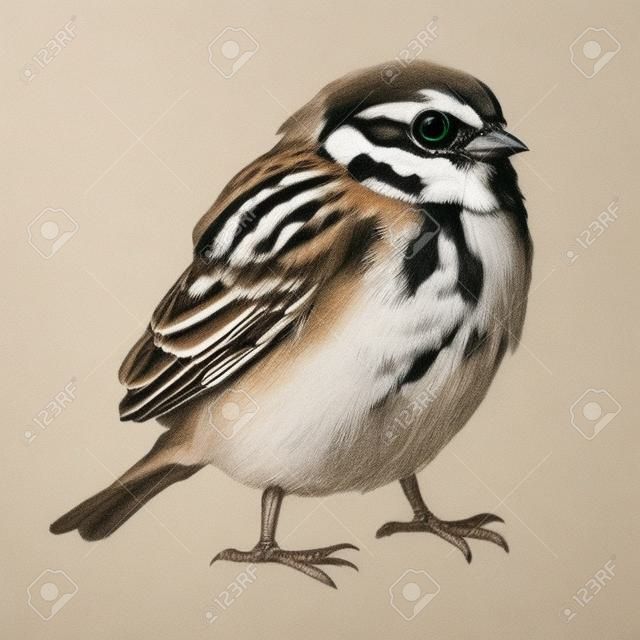 Bleistiftskizze Illustration des Vogels sparrow