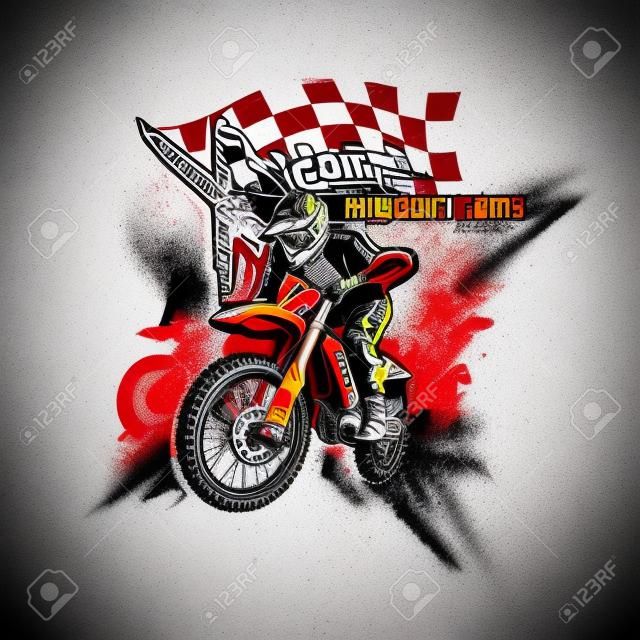 Motocross logo. Hoge resolutie vector