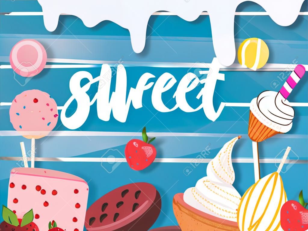 Sweet food icon group