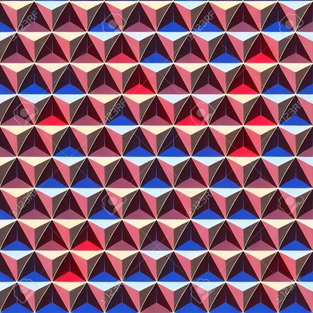 Seamless abstract geometric polygonal facet texture pattern background in red and blue.