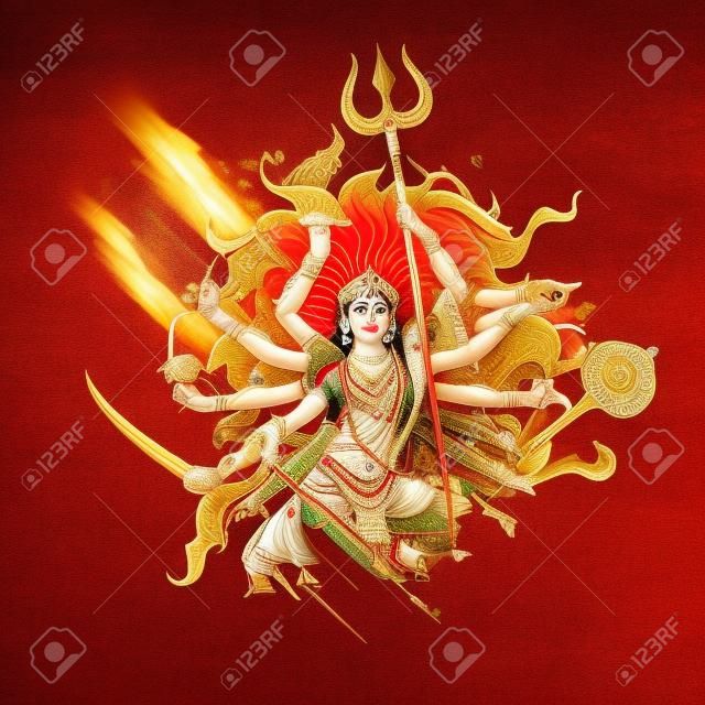 illustration of goddess Durga in Subho Bijoya (Happy Dussehra) background