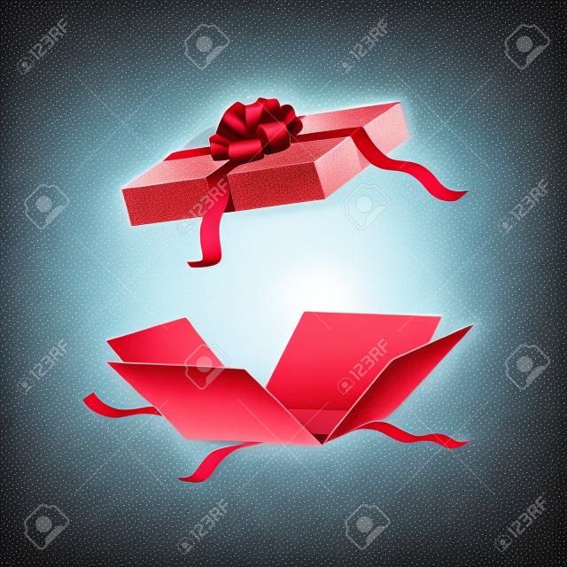 Illustration der offenen Geschenkkarton Überraschung