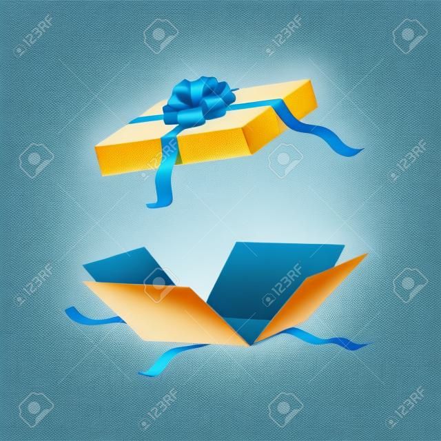 Illustration der offenen Geschenkkarton Überraschung