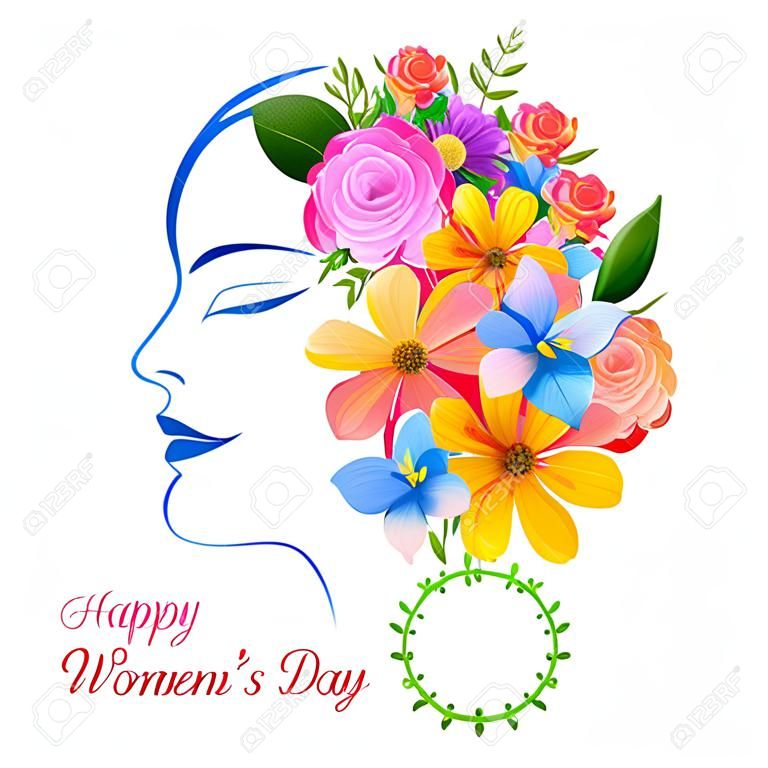 Mutlu Kadınlar Günü tebrik arka plan illüstrasyon