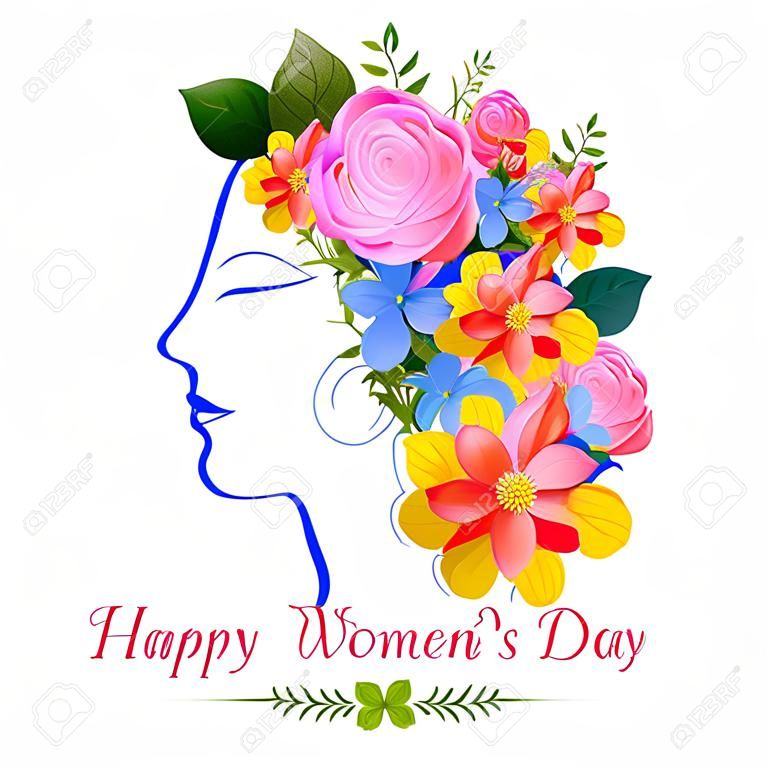 Mutlu Kadınlar Günü tebrik arka plan illüstrasyon