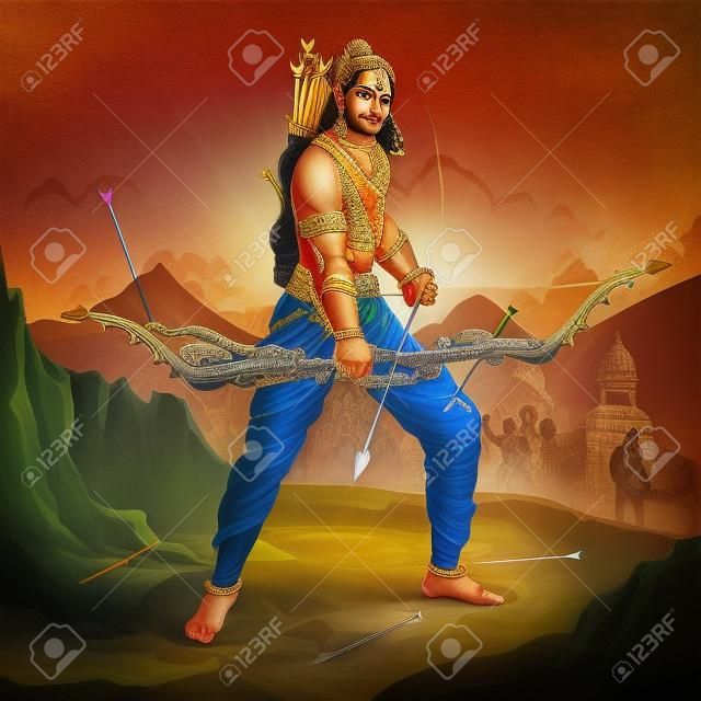 Lord Rama mit Pfeil. Ravana