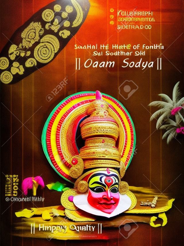 Kathakali Tänzerin für Happy Onam Festival von Südindien Kerala