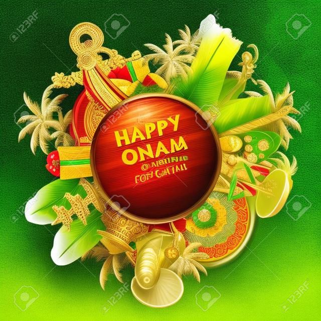 Werbung und Promotion für Happy Onam Festival von Südindien Kerala