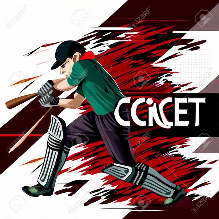 Concept van sporter spelen Cricket