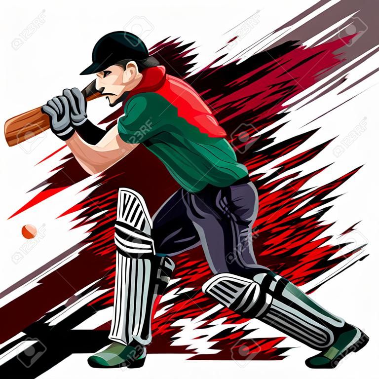 Concept van sporter spelen Cricket