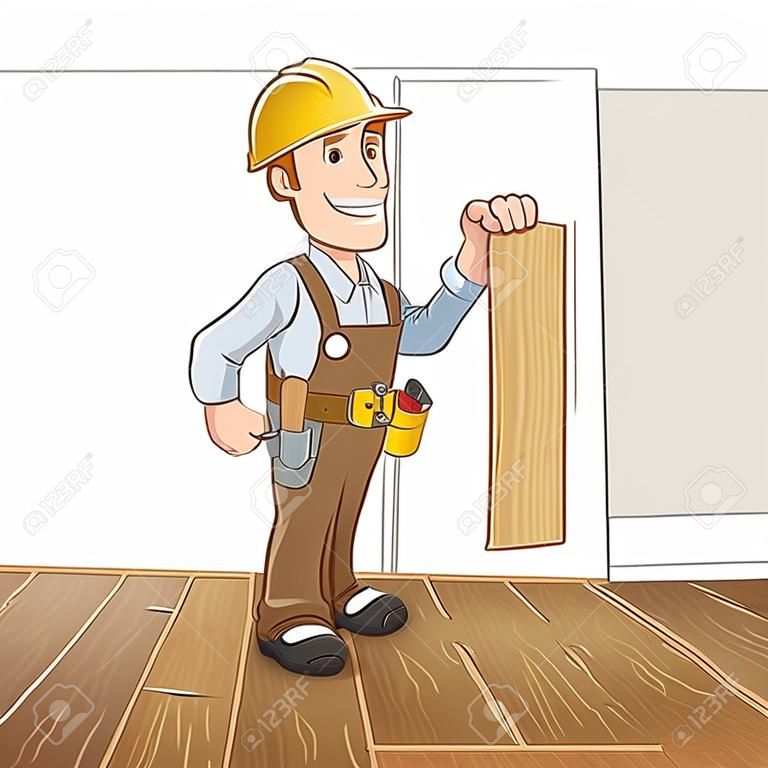 木工安装木地板