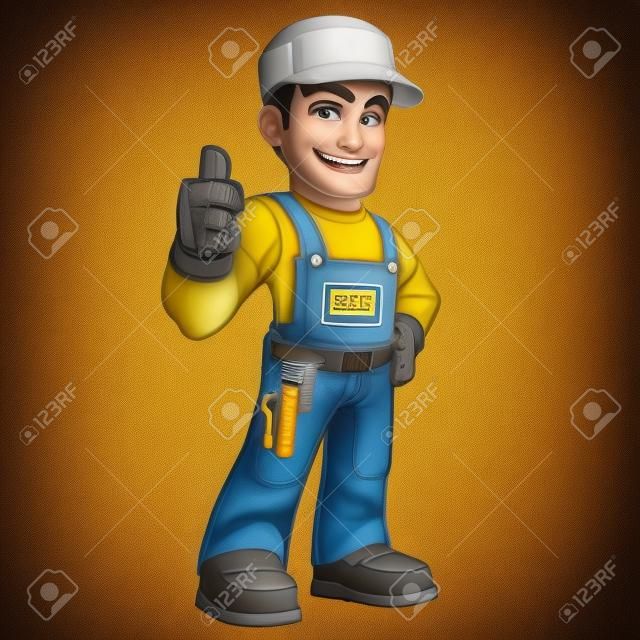 handyman wearing work clothes and a belt with tools