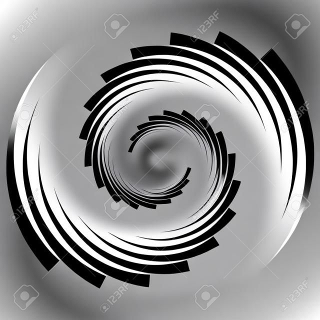 Espiral, redemoinho, giro elemento abstrato sobre branco