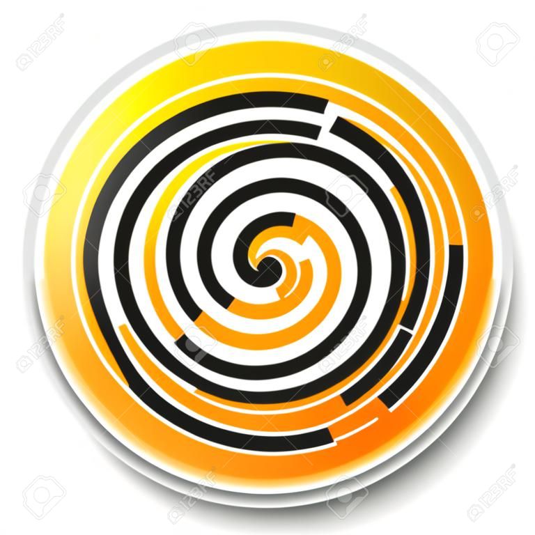 Icono de círculos aleatorios concéntricos. Efecto dominó, icono de líneas radiales cíclicas