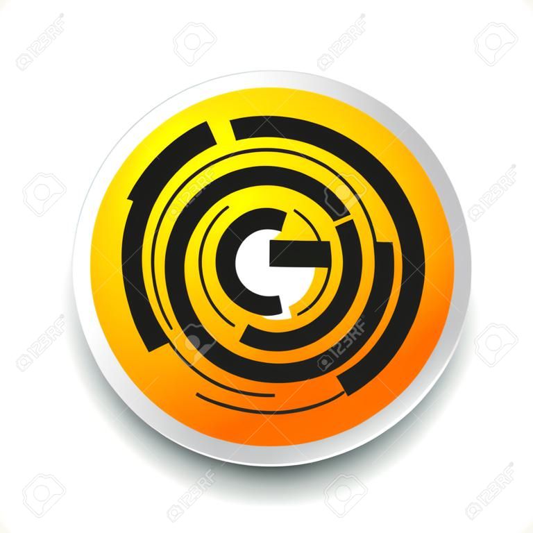 Concentric random circles icon. Ripple effect, cyclical radial lines icon