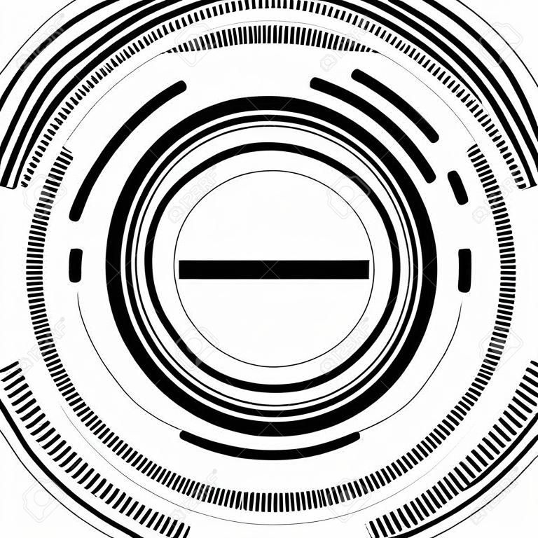 Random circles with dashed lines, Randomness, circular concept