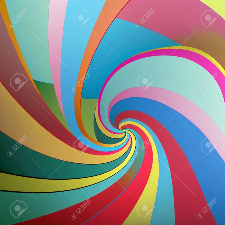 Twist, spiral, swirl, twirl element. Colored Radial rotating stripes