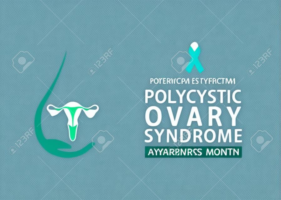 illustrazione vettoriale del design del poster del mese di sensibilizzazione sulla sindrome dell'ovaio policistico.