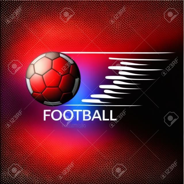 Futbol ya da futbol topu simgesi, hareket yollar sembol veya logo. vektör çizim