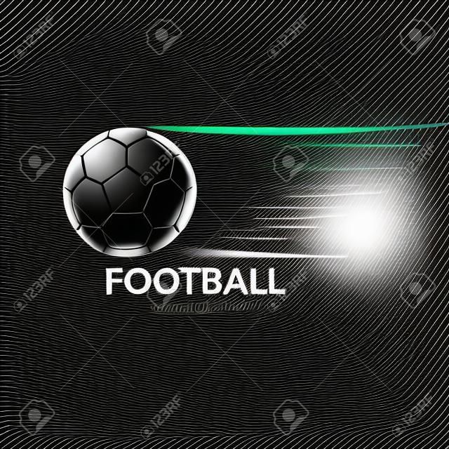足球或足球图标或标志与运动轨迹矢量插图
