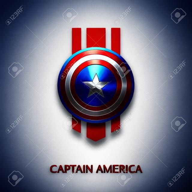 Capitão América logotipo isolado no fundo branco para o seu web, móvel e design de aplicativos