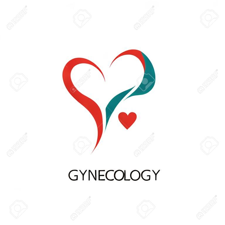 logo ginekologii na białym tle do projektowania stron internetowych, mobilnych i aplikacji