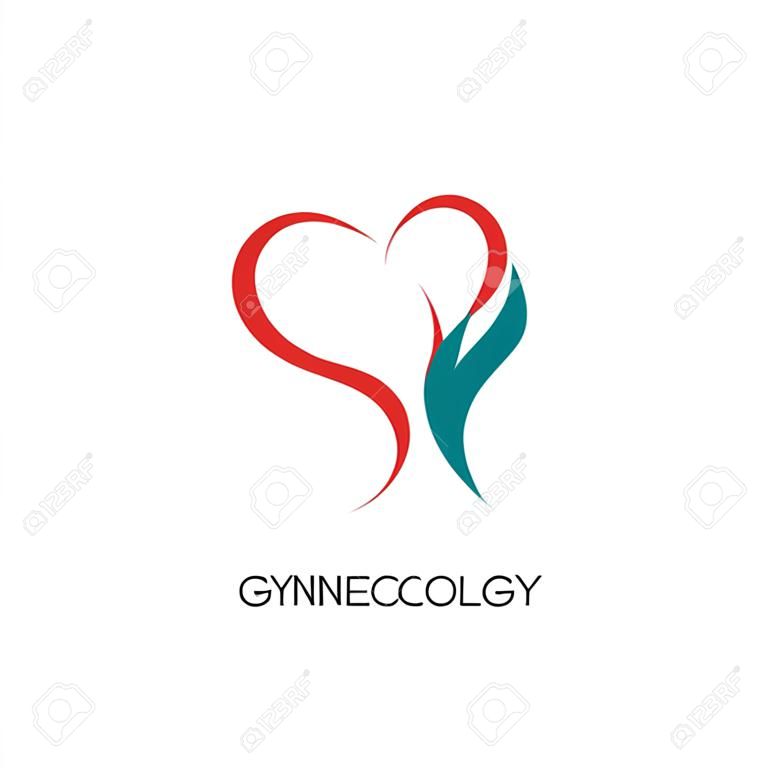logo ginekologii na białym tle do projektowania stron internetowych, mobilnych i aplikacji