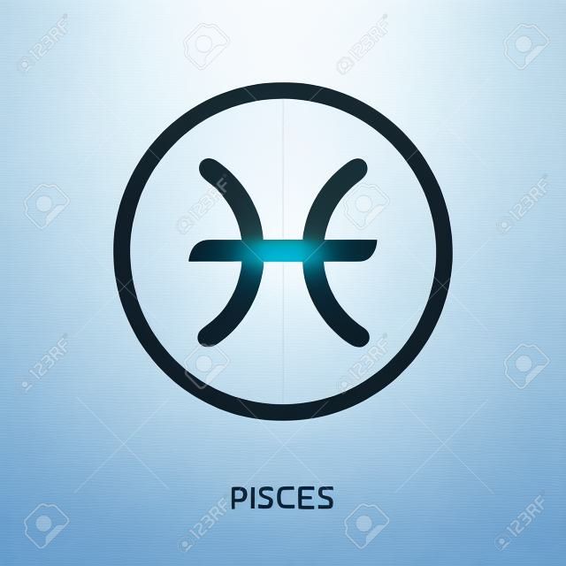 Pisces logo isolated on white background for your web, mobile and app design