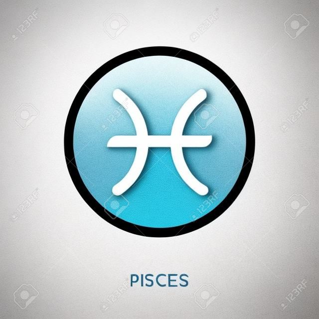 Pisces logo isolated on white background for your web, mobile and app design