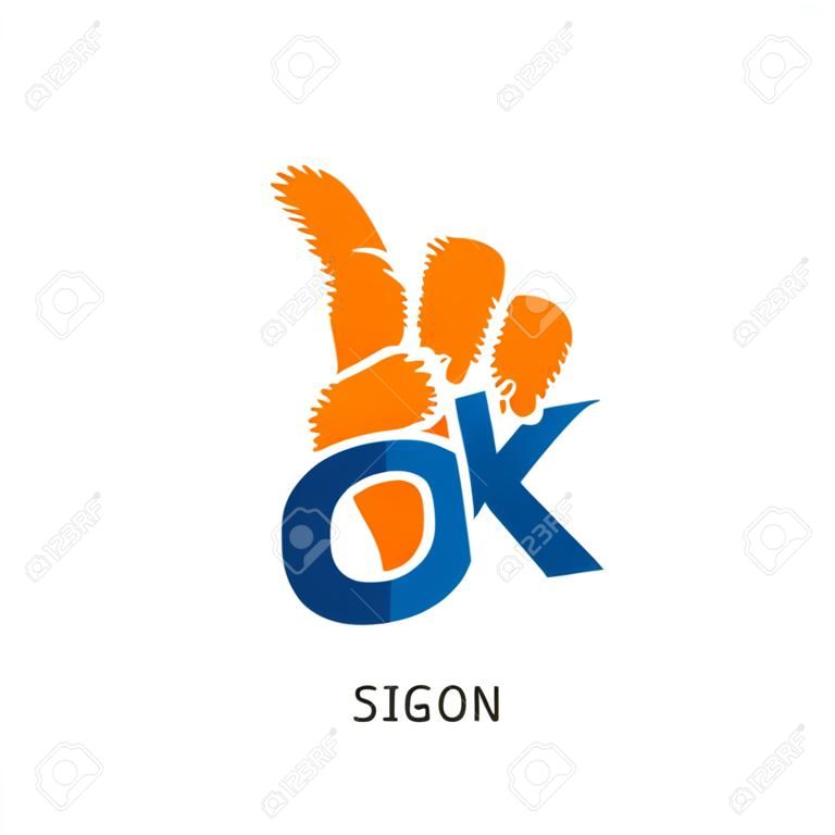 ok sign logo isolated on white background for your web and mobile app design , colorful vector icon