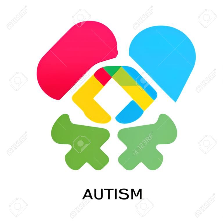 autism logo images isolated on white background for your web and mobile app design , colorful vector icon, brand sign & symbol for your business
