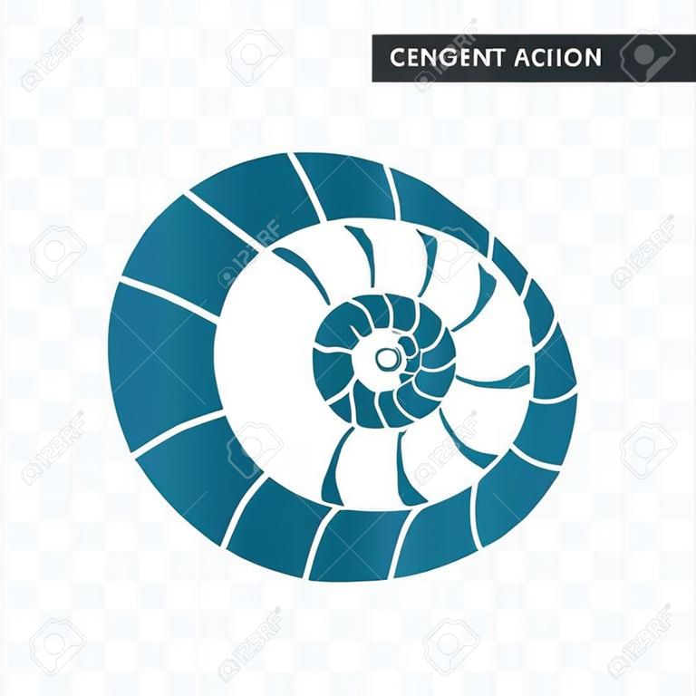 nautilus shell vector icon isolated on transparent background, nautilus shell logo concept