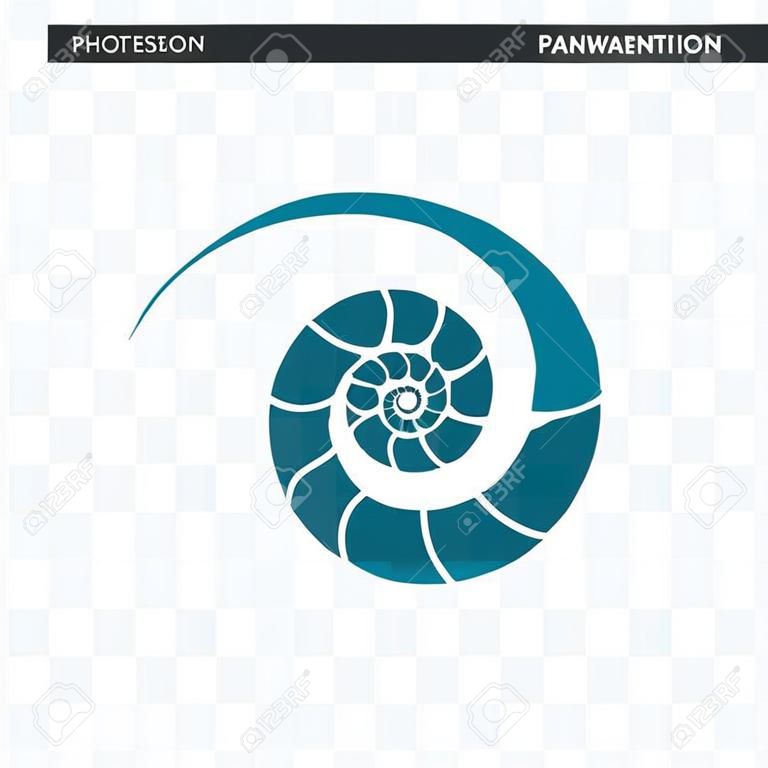 nautilus shell vector icon isolated on transparent background, nautilus shell logo concept